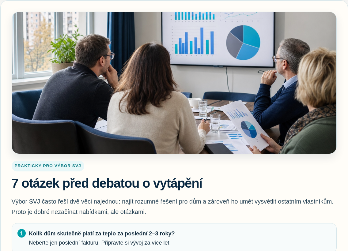 Magazínová stránka Pro výbor SVJ